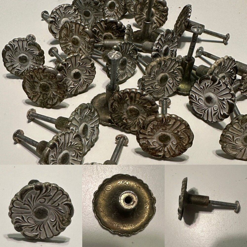 1 Vtg Brass Art Deco Cabinet Dresser Drawer Knob Pull Restoration Hardware MCM